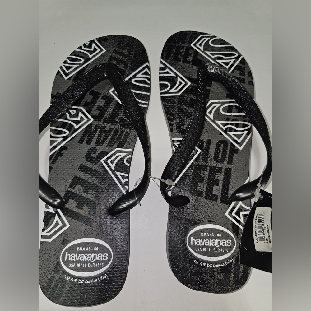 Havaianas Black Superman Logo Flip Flops